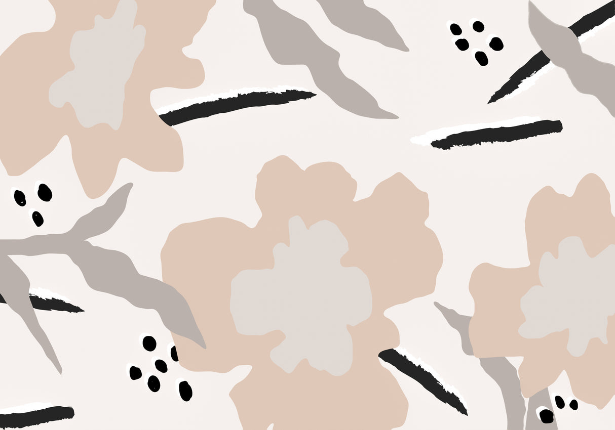 Flowers and lines Poster och Canvastavla