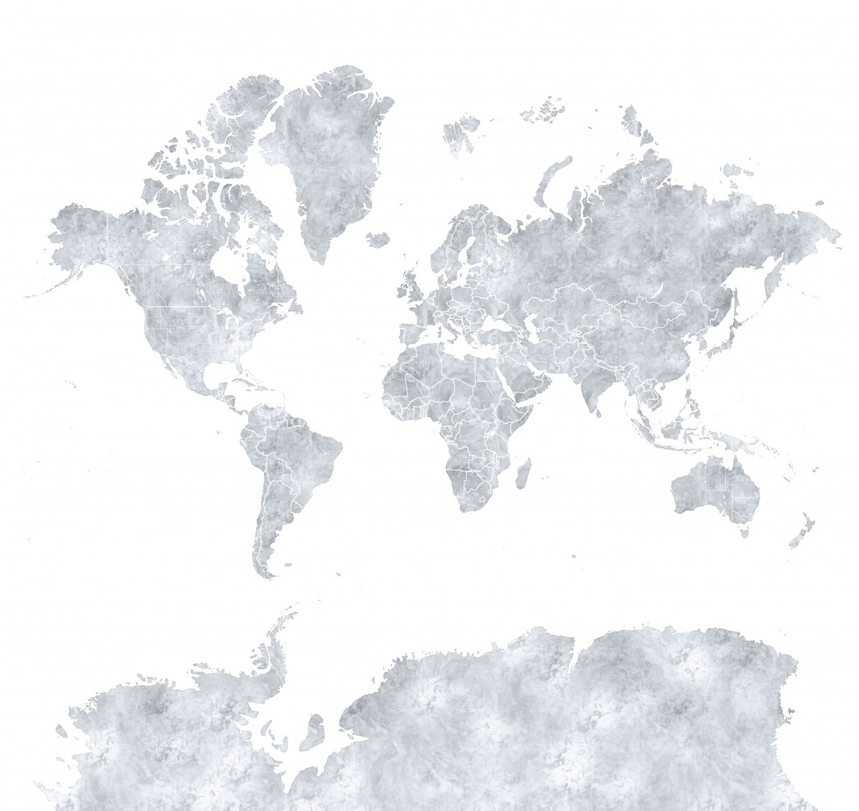 Gray world map Poster och Canvastavla