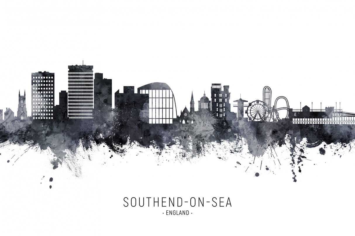 Southend-on-Sea England Skyline Poster och Canvastavla