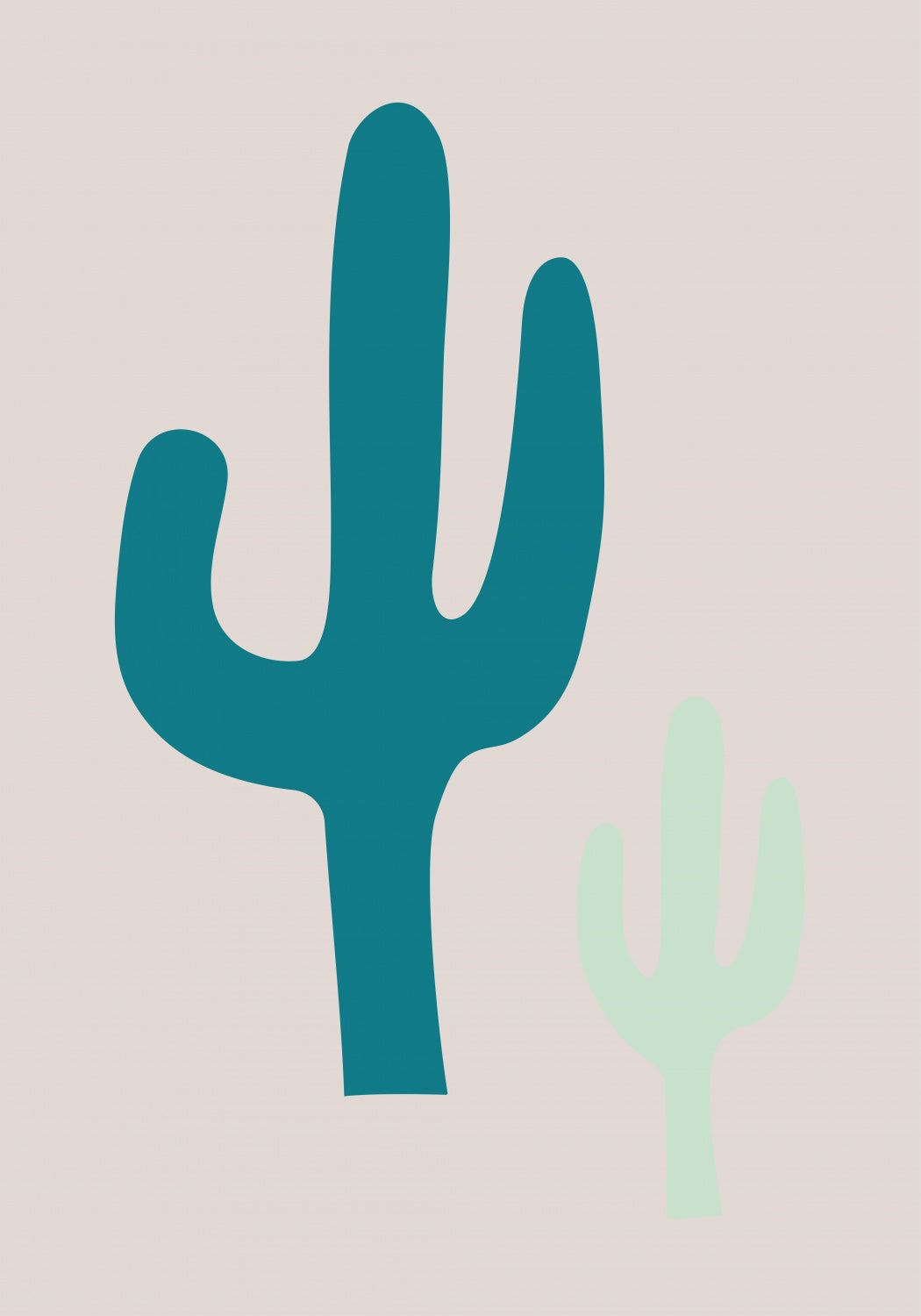 Cactus Beige Poster och Canvastavla