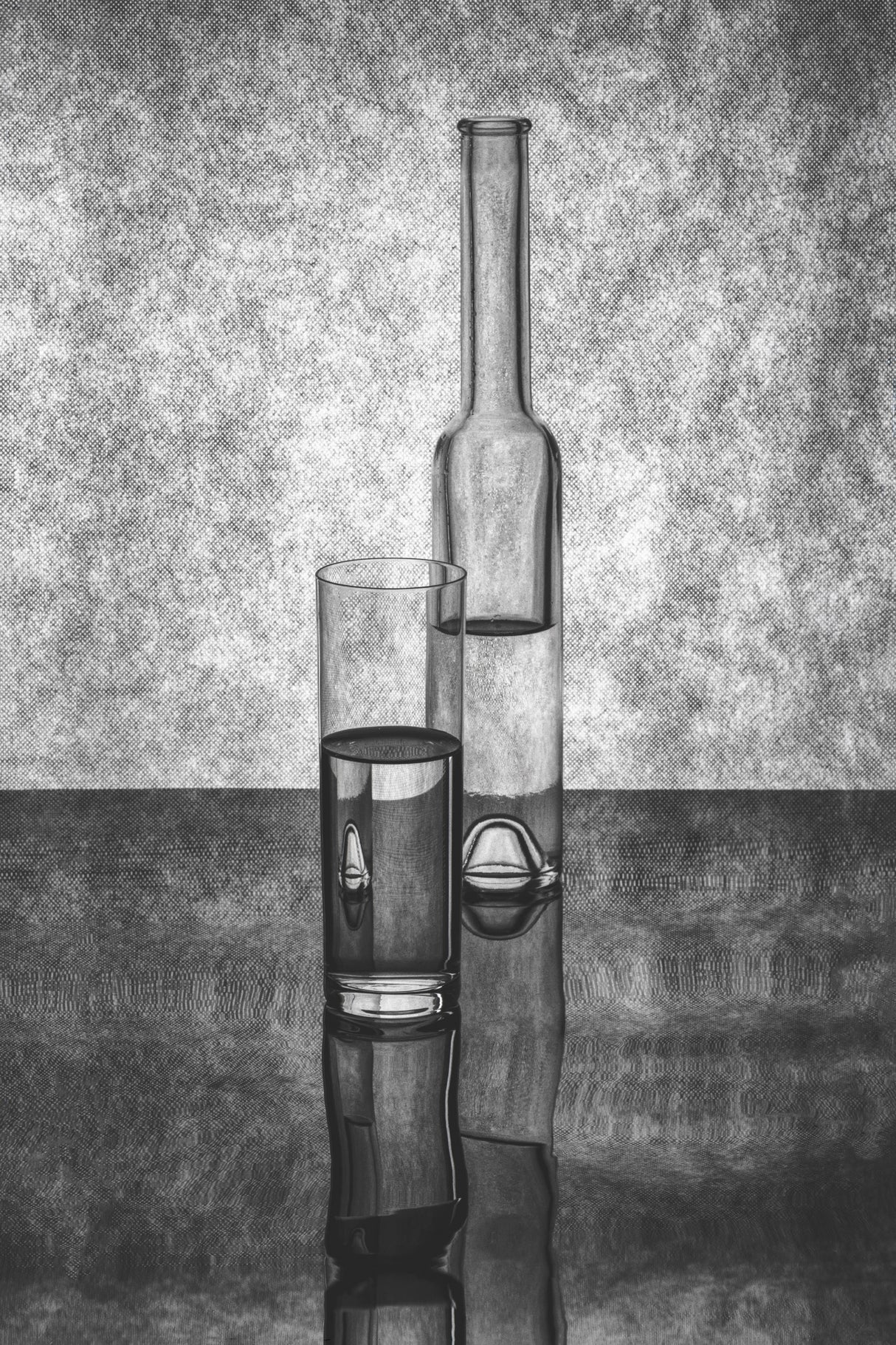 Black and white still life with glass utensils Poster och Canvastavla