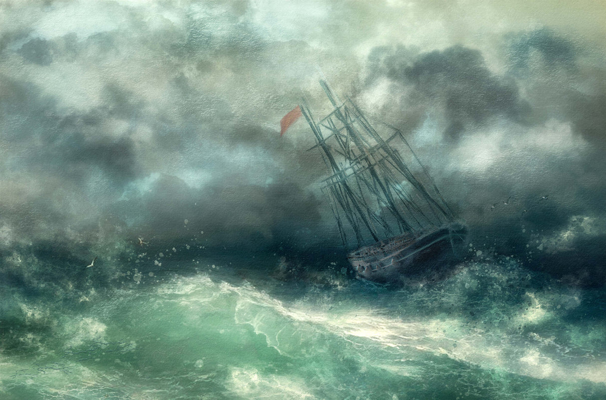 '...a struggle in stormy seas...' Poster och Canvastavla