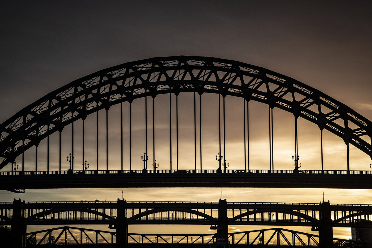 Evening, Tyne Bridges Poster och Canvastavla