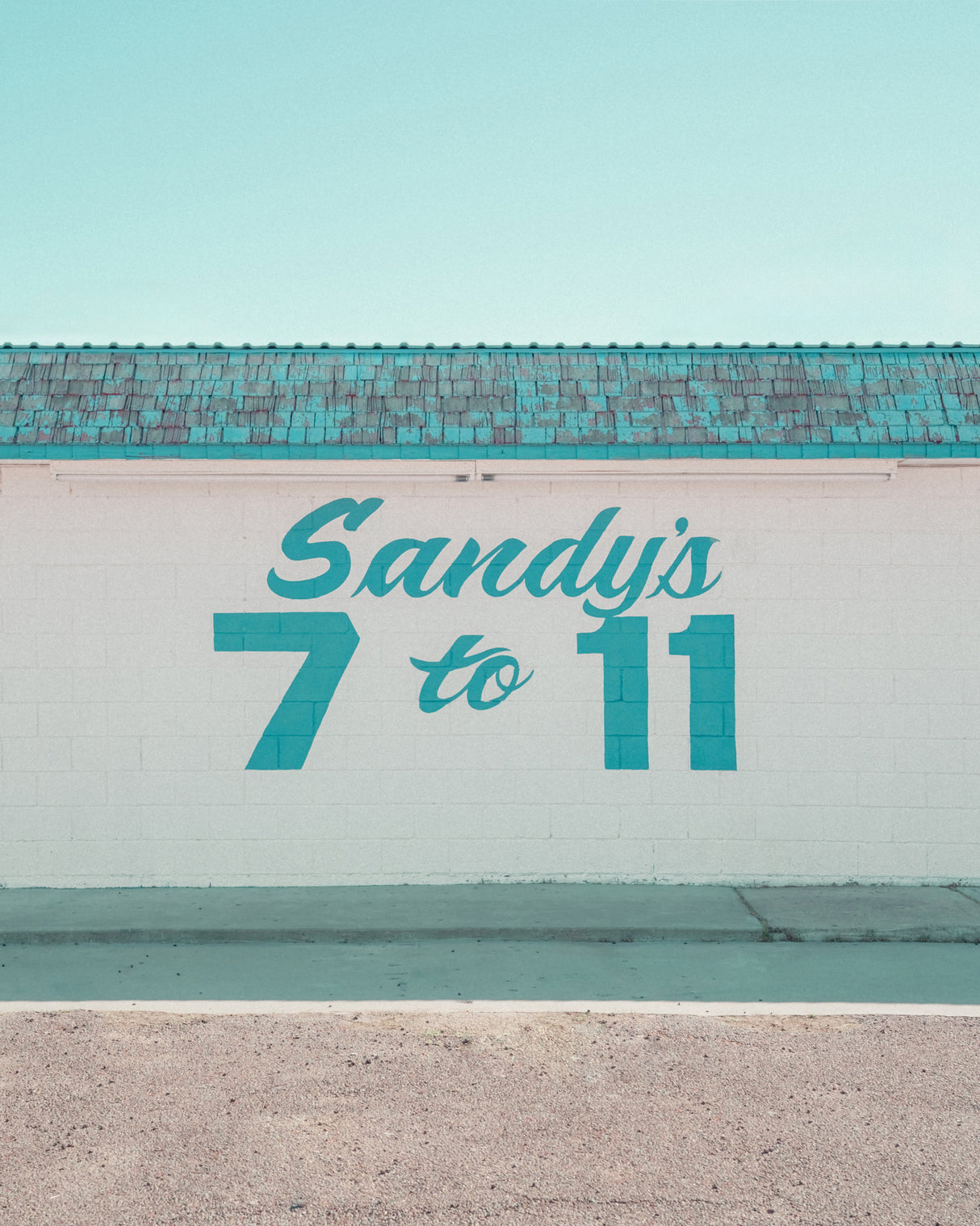 Sandy's 7 to 11 in Marfa, Texas Poster och Canvastavla