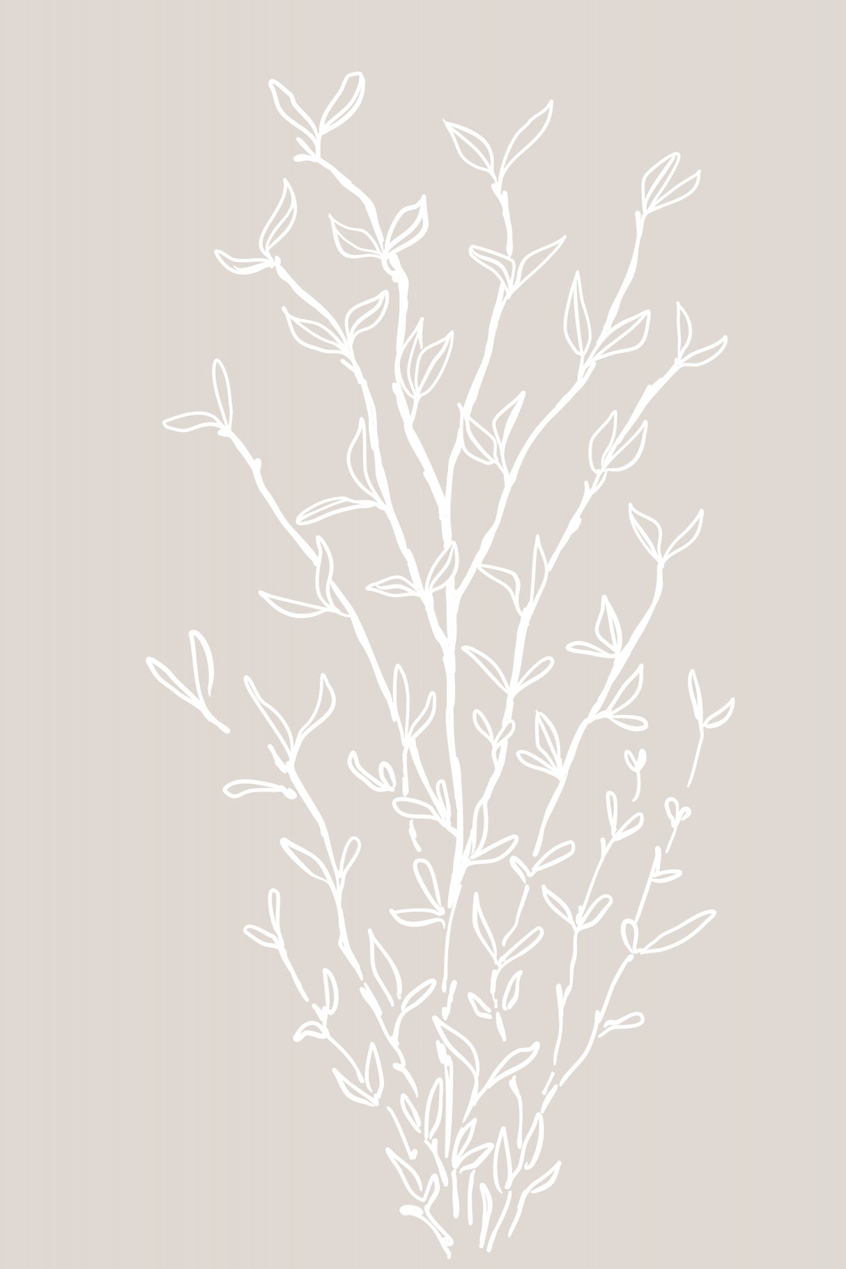 Garran branch in beige Poster och Canvastavla