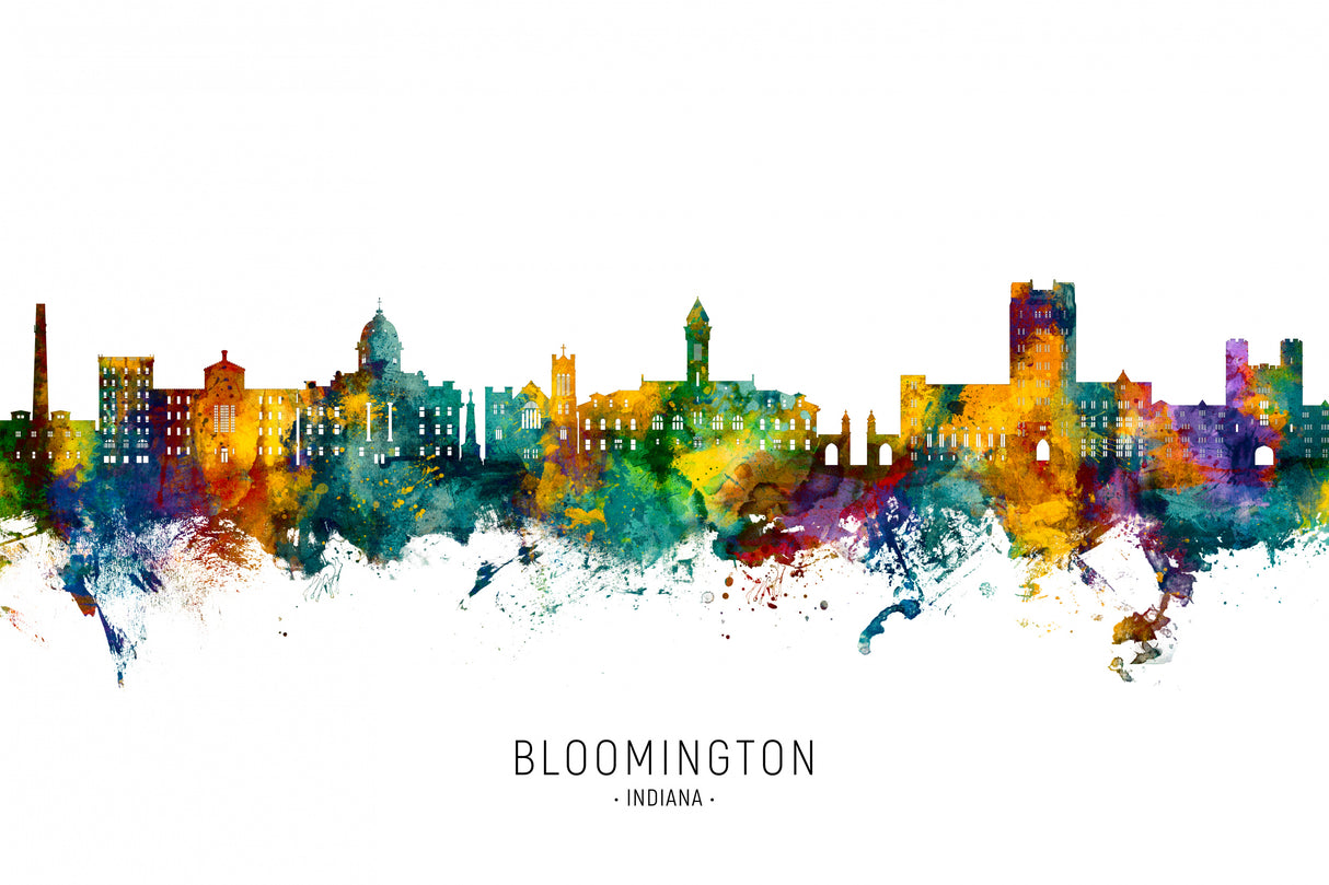Bloomington Indiana Skyline Poster och Canvastavla