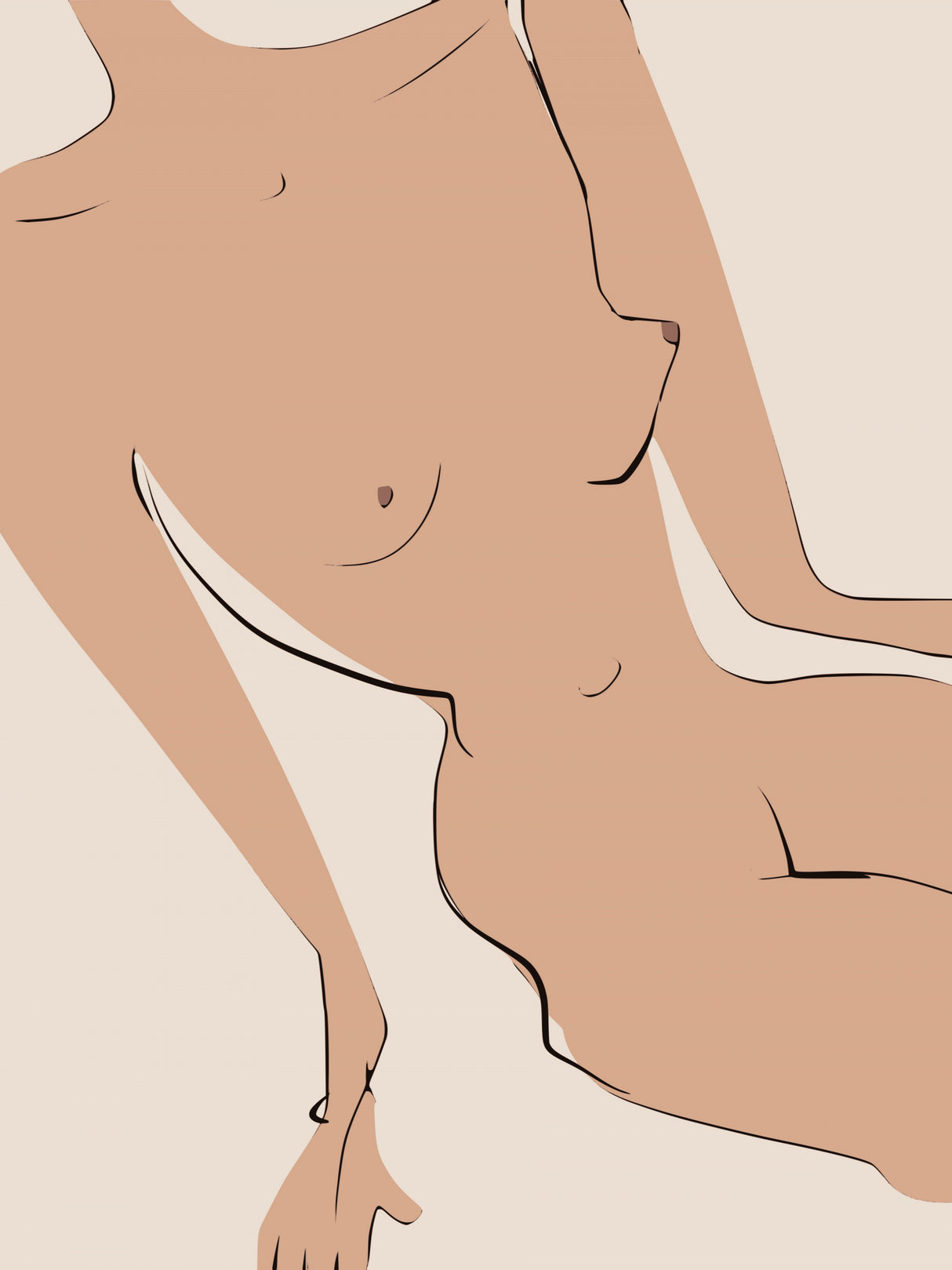Leaning Nude Poster och Canvastavla