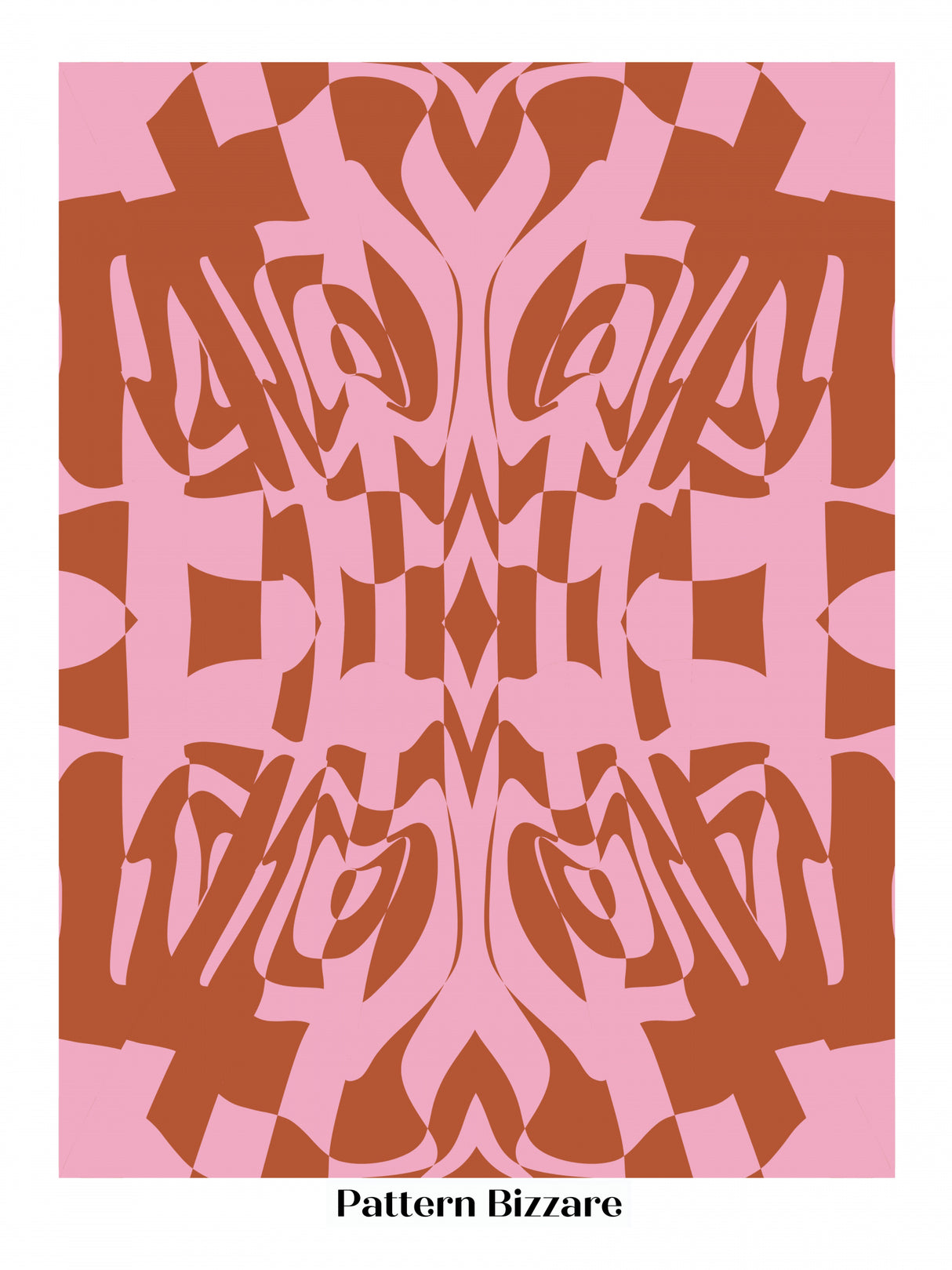 Pattern Bizarre In Warped Maroon Poster och Canvastavla
