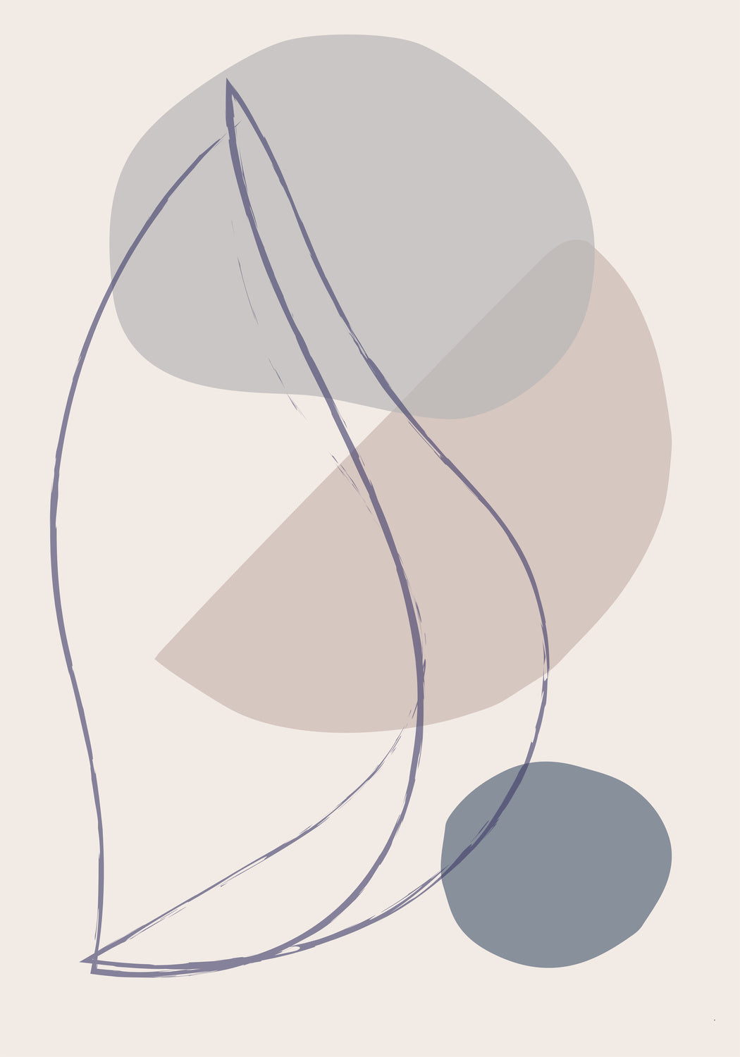 New Shapes Blue No 1 Poster och Canvastavla