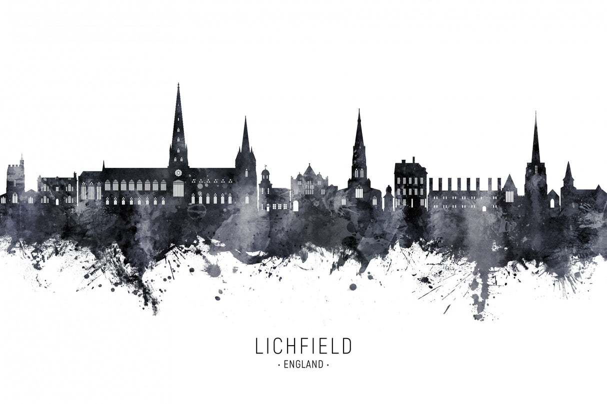 Lichfield England Skyline Poster och Canvastavla