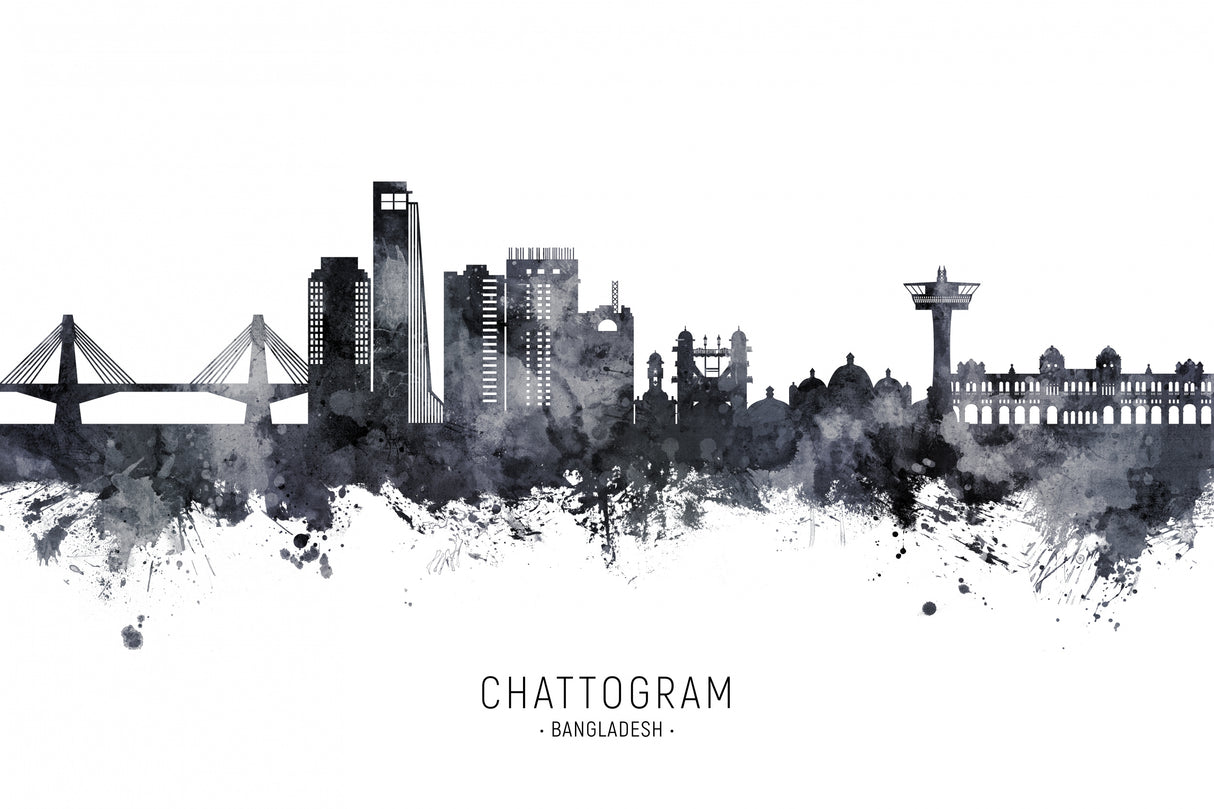 Chattogram Bangladesh Skyline Poster och Canvastavla