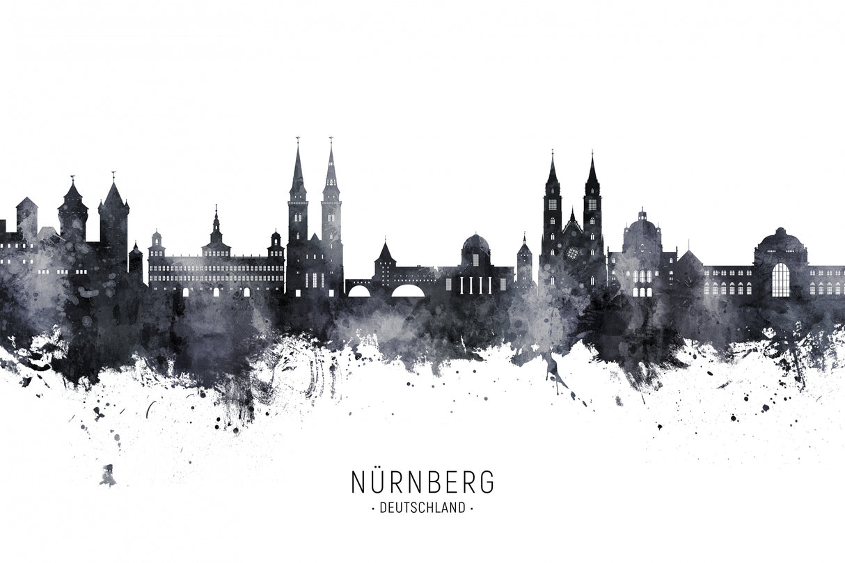 Nürnberg Germany Skyline Poster och Canvastavla