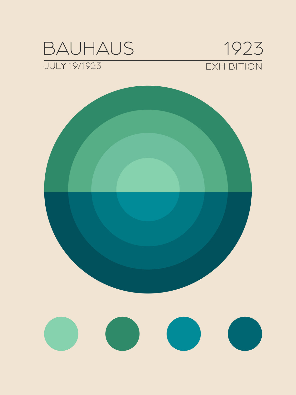 Bauhaus Mavi Daire Poster och Canvastavla