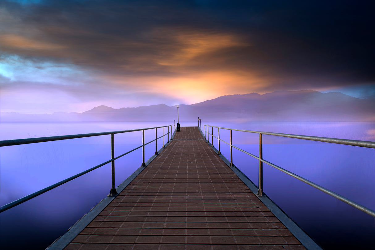 Pier at sunset Poster och Canvastavla