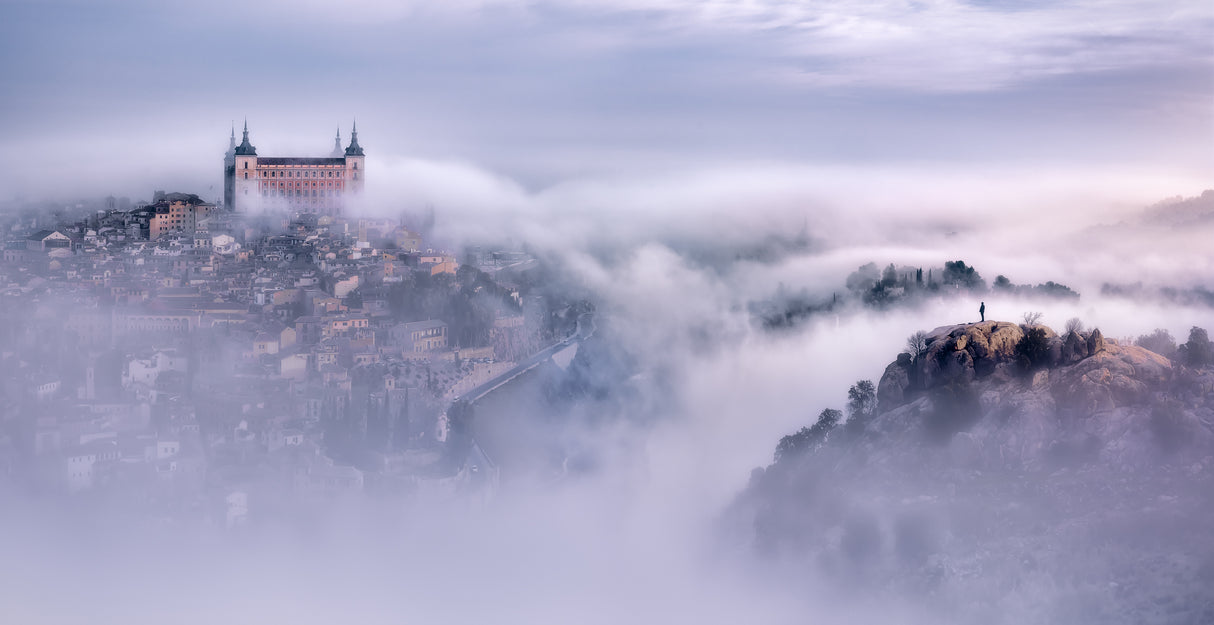 Toledo city foggy morning Poster och Canvastavla