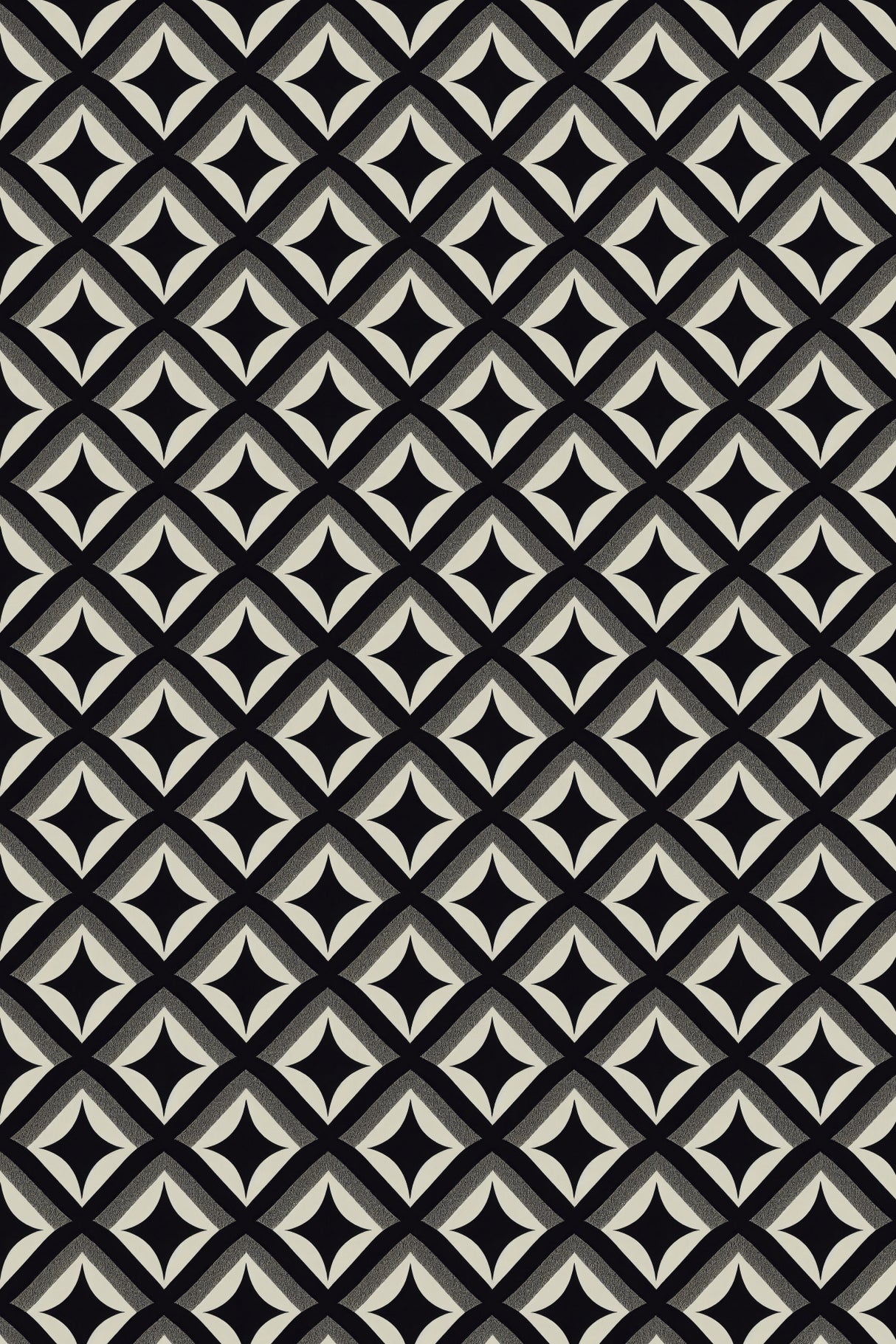 Black And White Tile Pattern Poster och Canvastavla