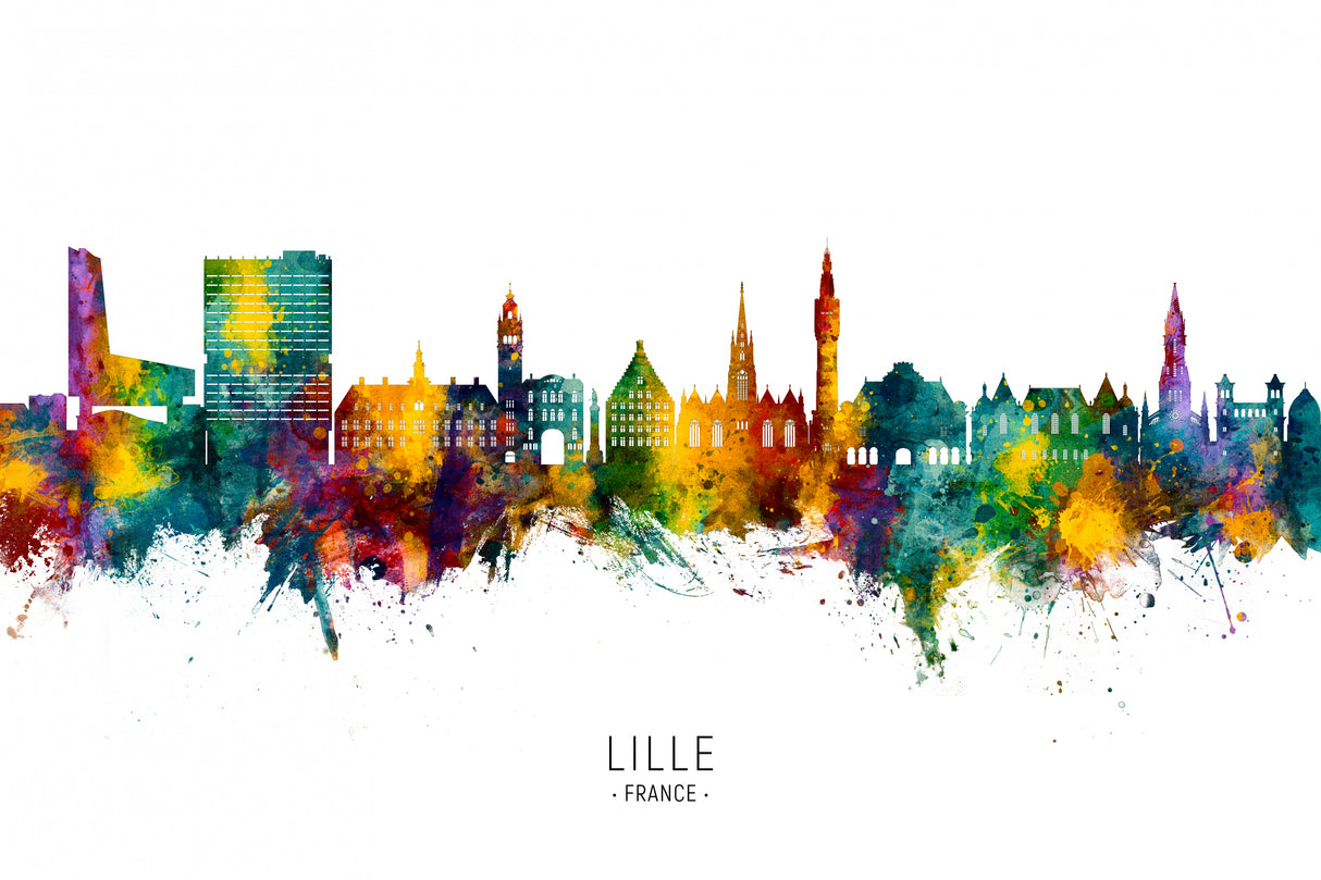 Lille France Skyline Poster och Canvastavla