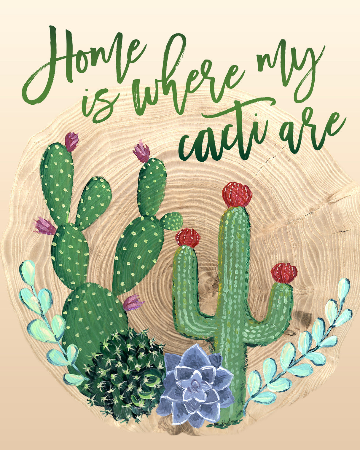 Home is where my cacti are Poster och Canvastavla