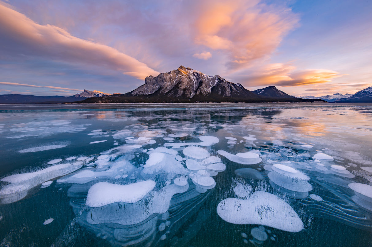 Abraham Lake Sunset Poster och Canvastavla