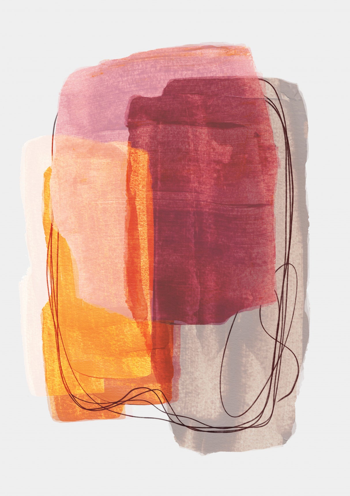 Abstract Brush Strokes 51 Poster och Canvastavla