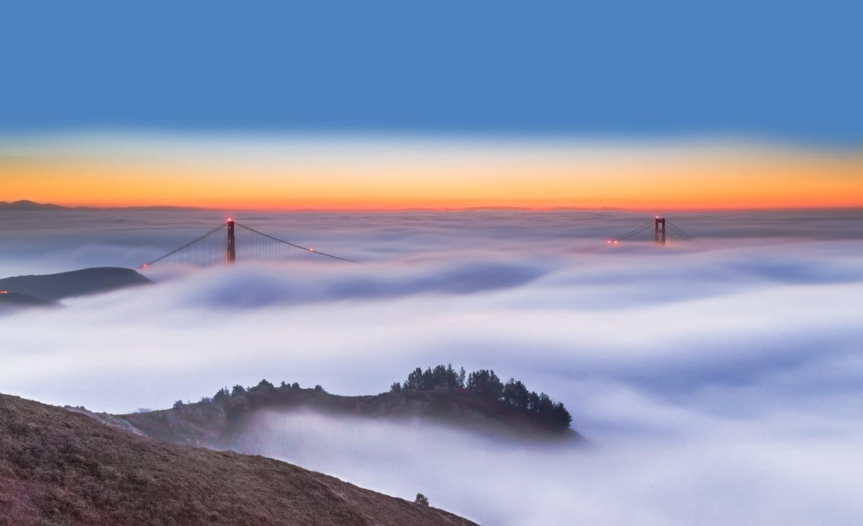The Golden Gate Bridge in the Fog Poster och Canvastavla