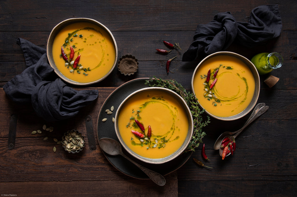 Leek and pumpkin spicy soup Poster och Canvastavla