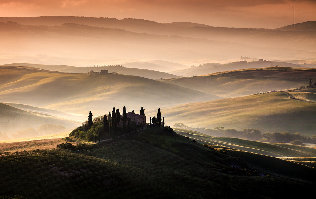 A Tuscan Country Landscape Poster och Canvastavla