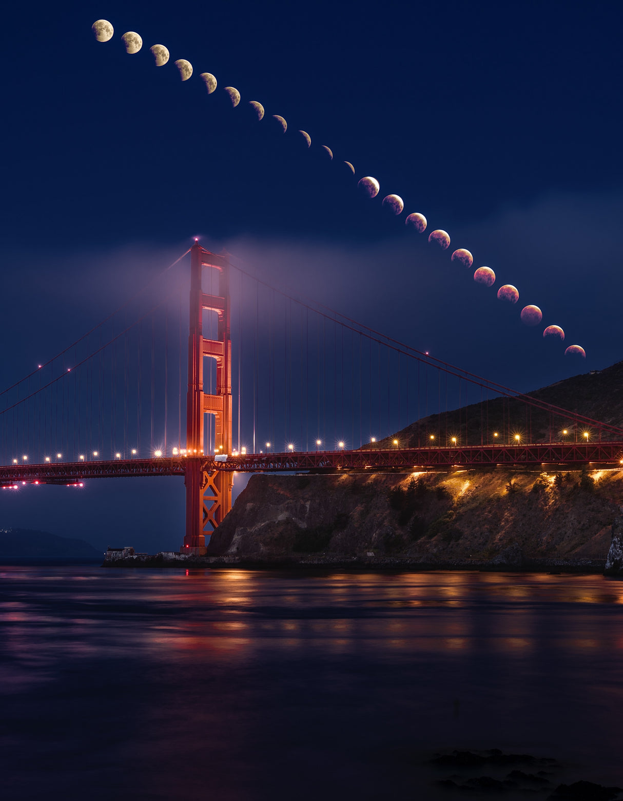 Super Moon Lunar Eclipse Poster och Canvastavla