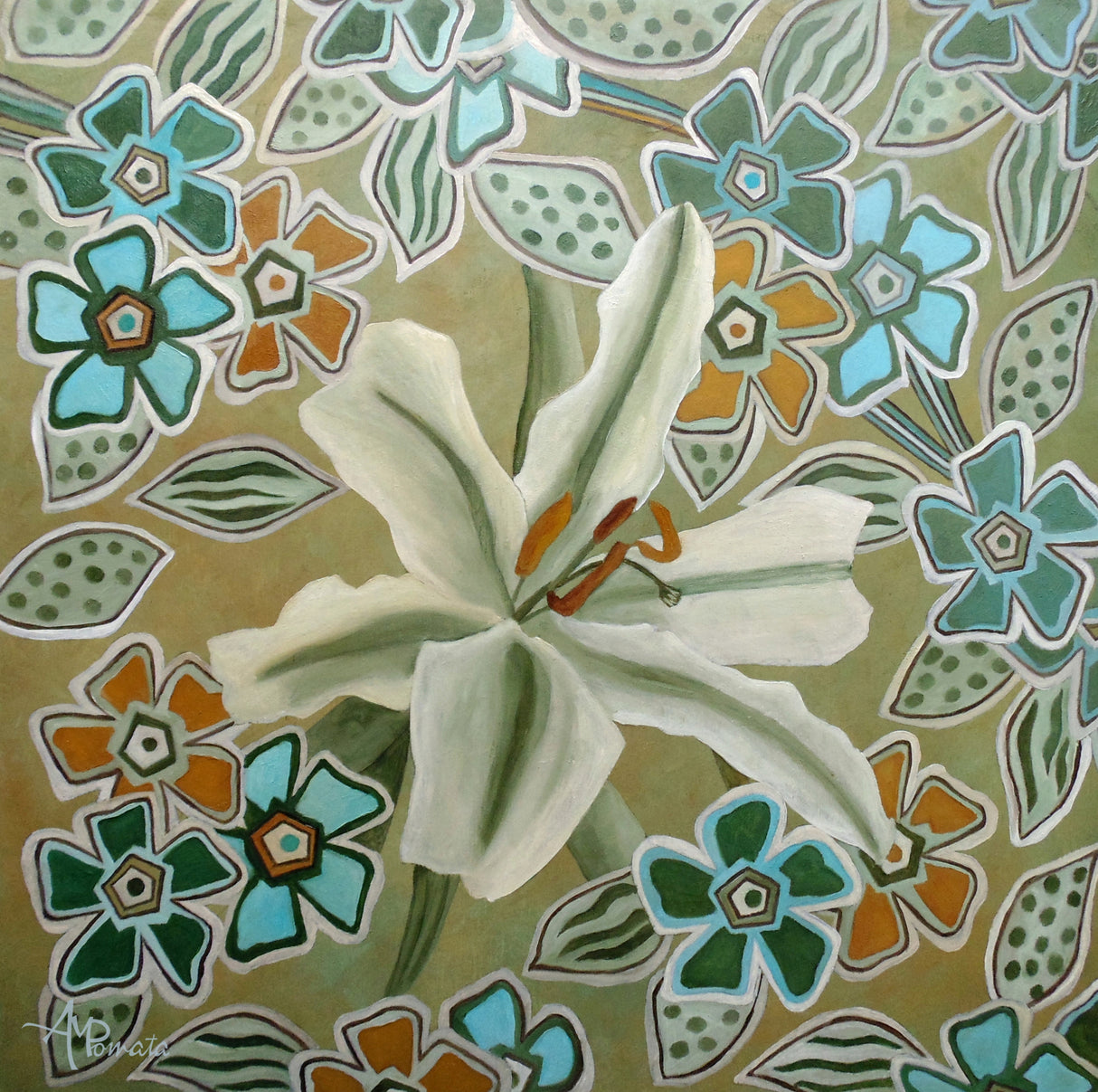 Flower Tessellation Poster och Canvastavla