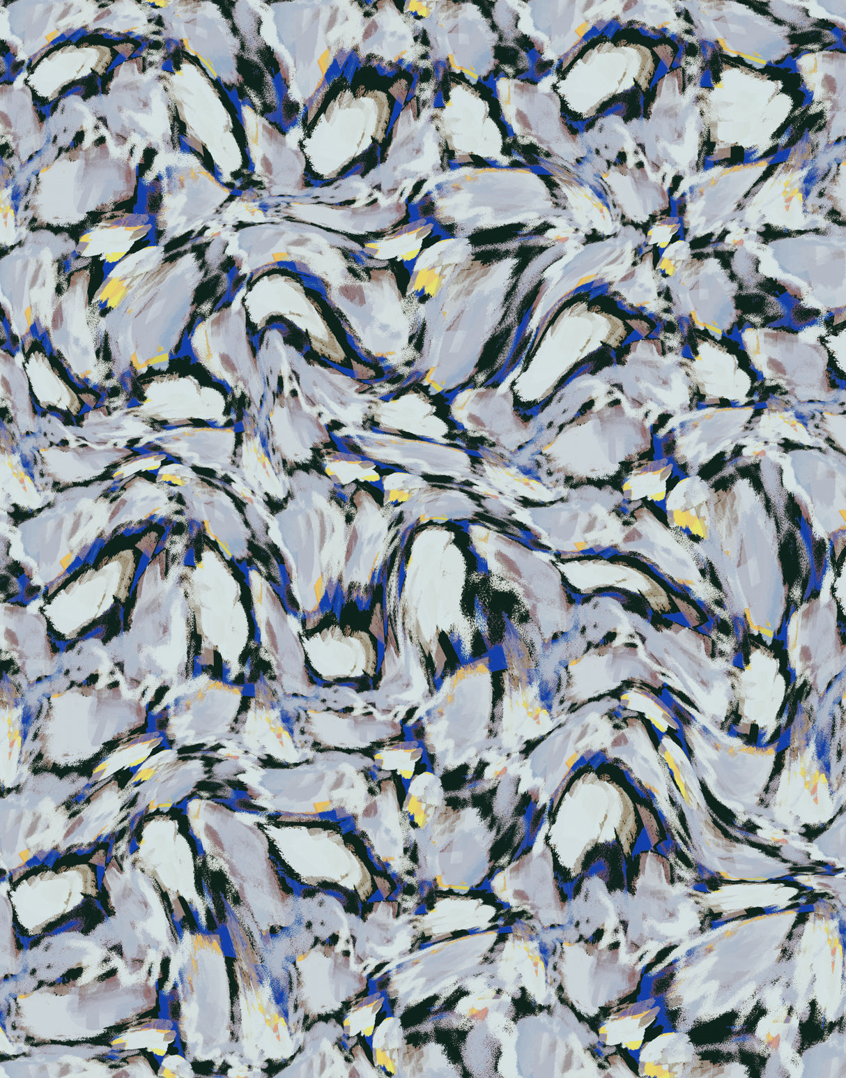 Blue Ice Flowers Pattern Poster och Canvastavla