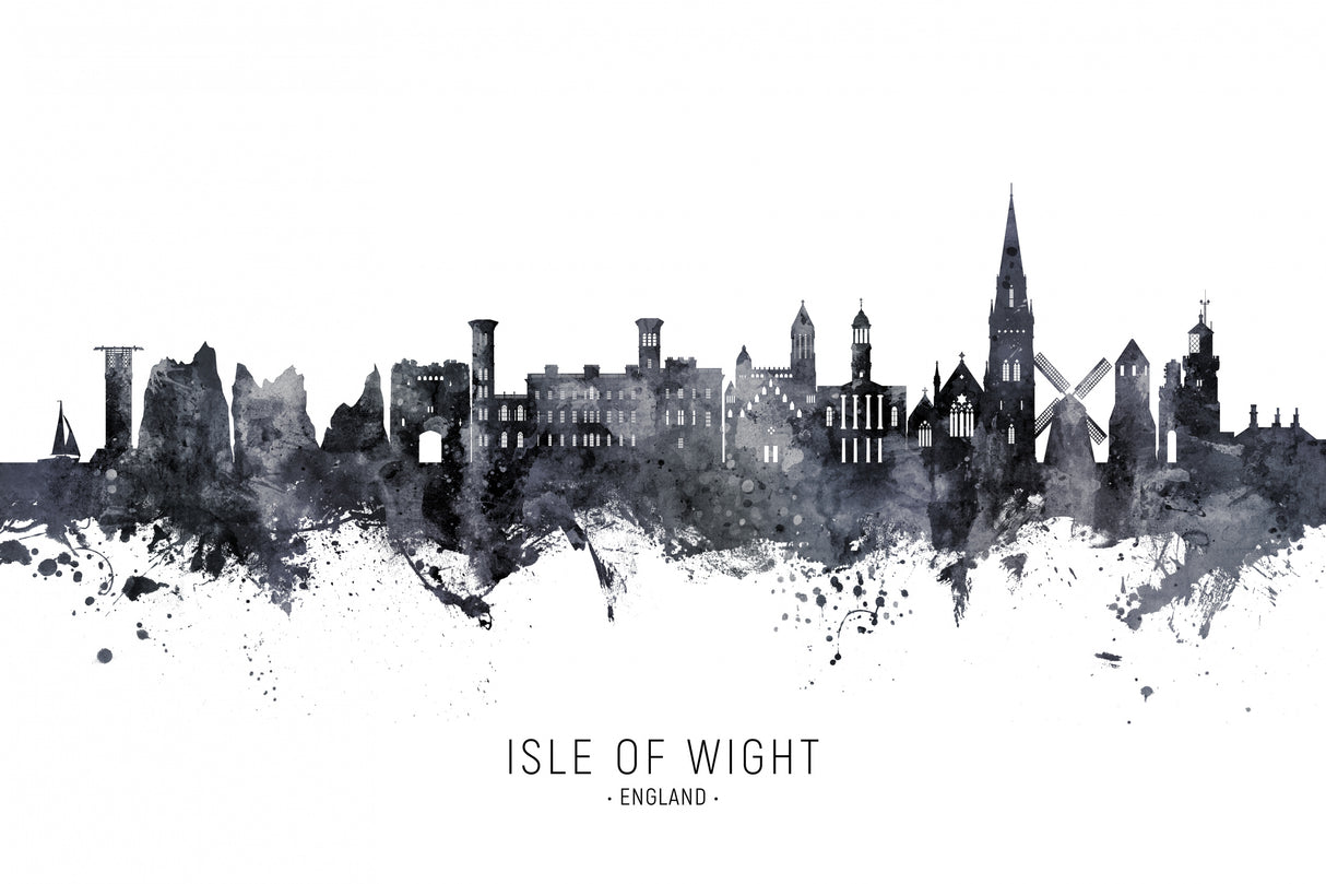 Isle of Wight England Skyline Poster och Canvastavla