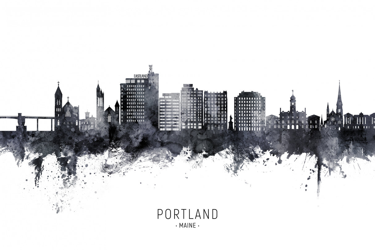 Portland Maine Skyline Poster och Canvastavla