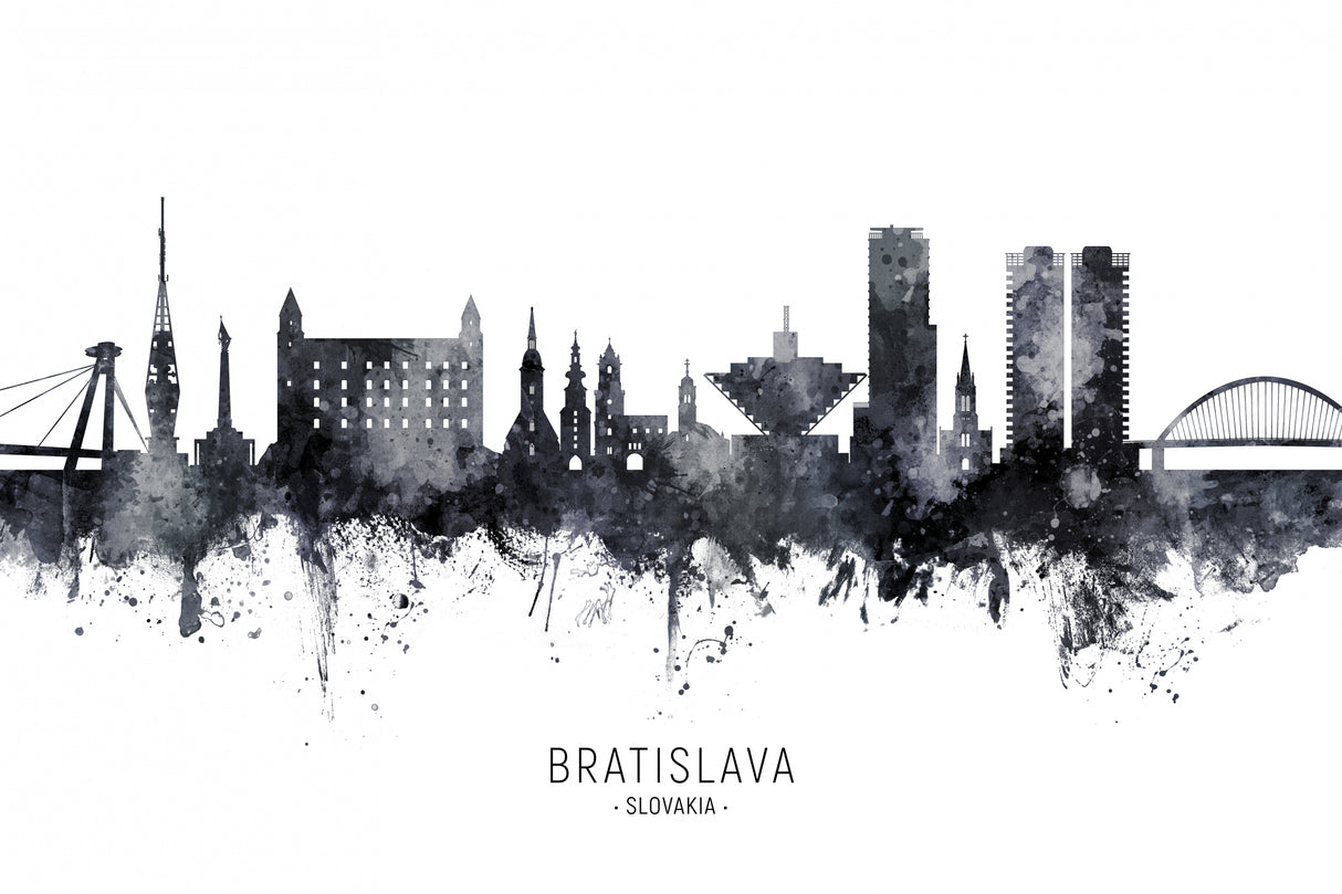 Bratislava Slovakia Skyline Poster och Canvastavla