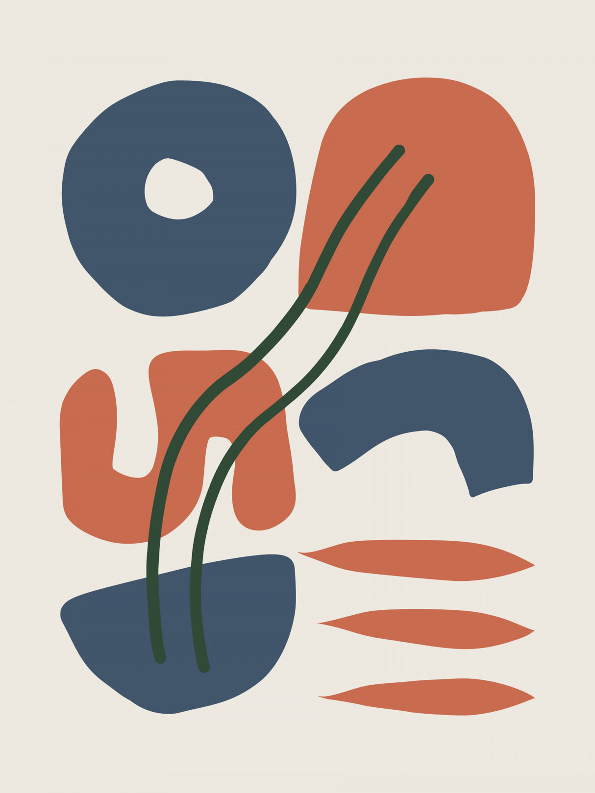 Six Organic Shapes Composition Poster och Canvastavla