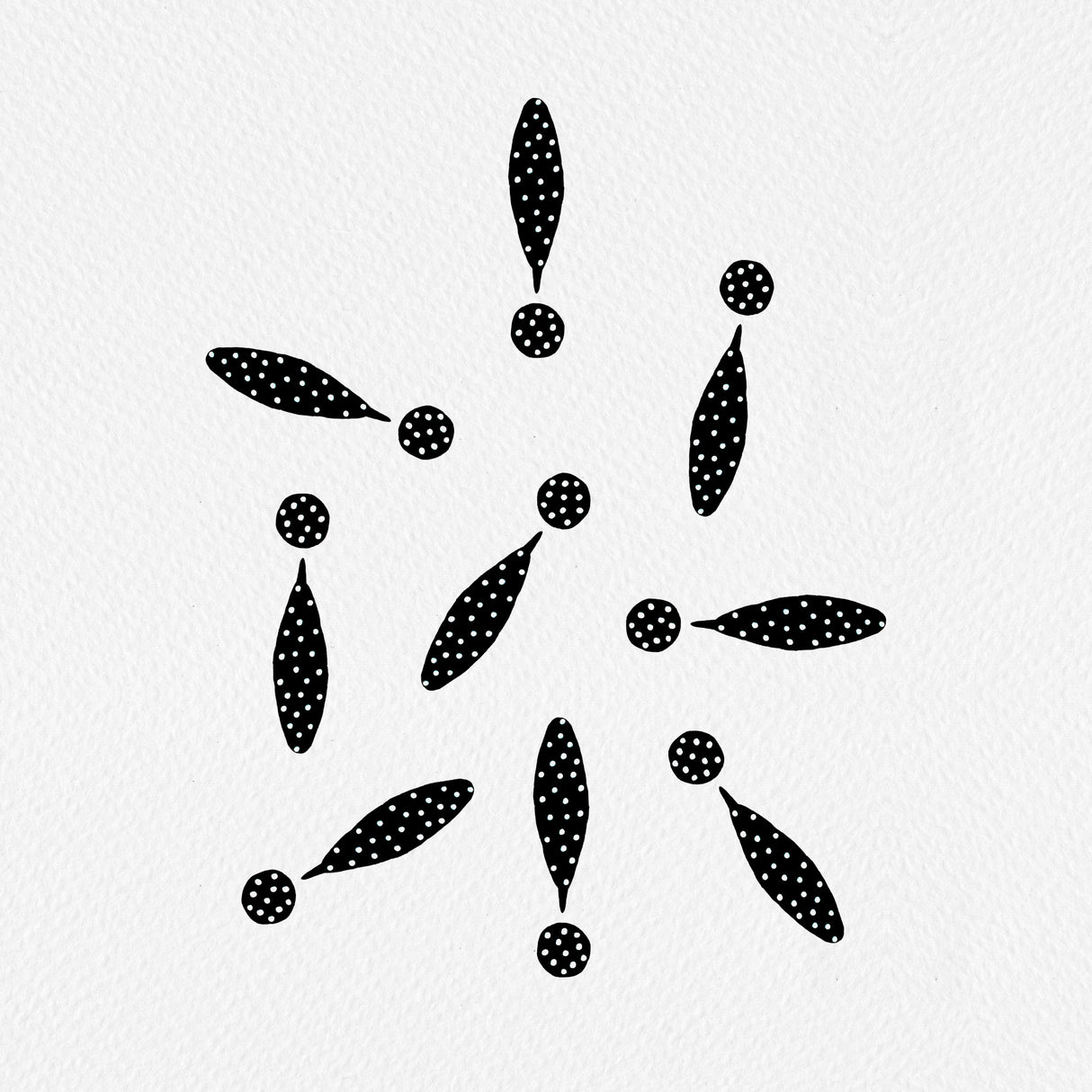 Exclamation Marks Black Polka Dots Poster och Canvastavla
