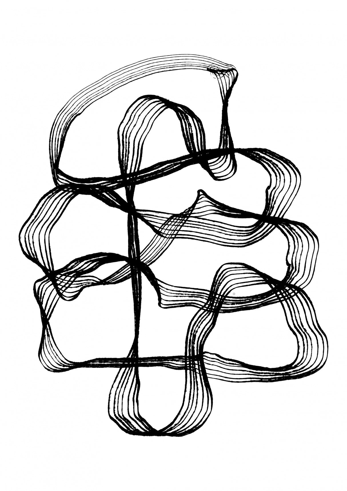 Ink Black and White Poster och Canvastavla