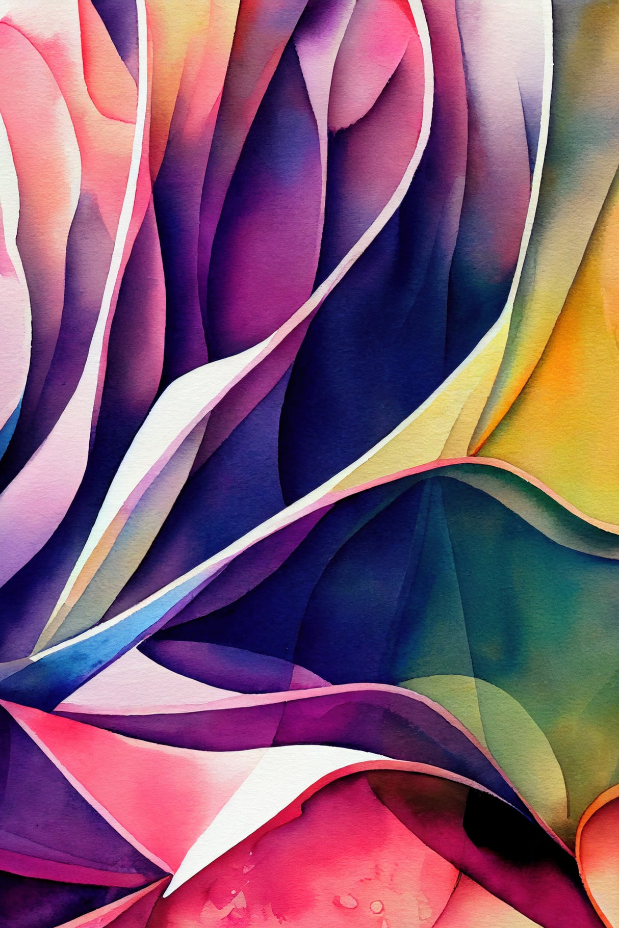 Nature Inspired Abstract Watercolor (Day 110) Poster och Canvastavla