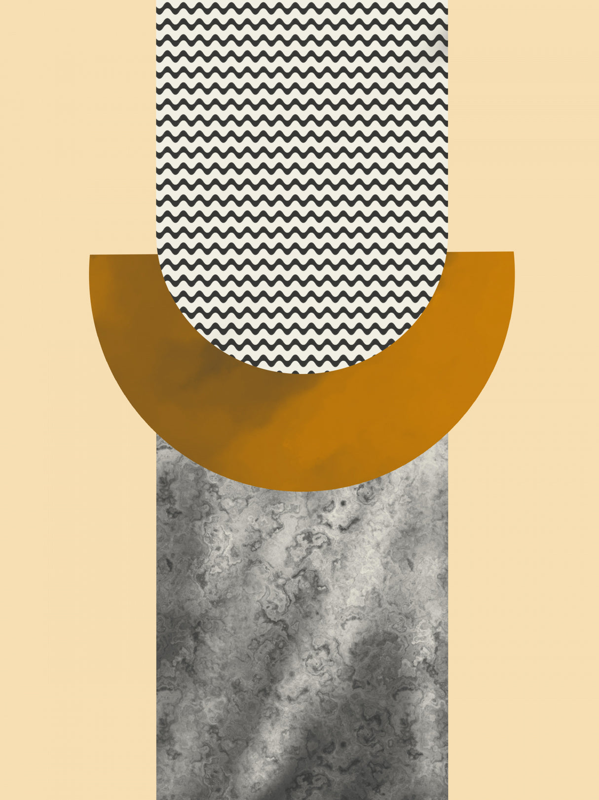 Marble With Geometrical Ring Poster och Canvastavla