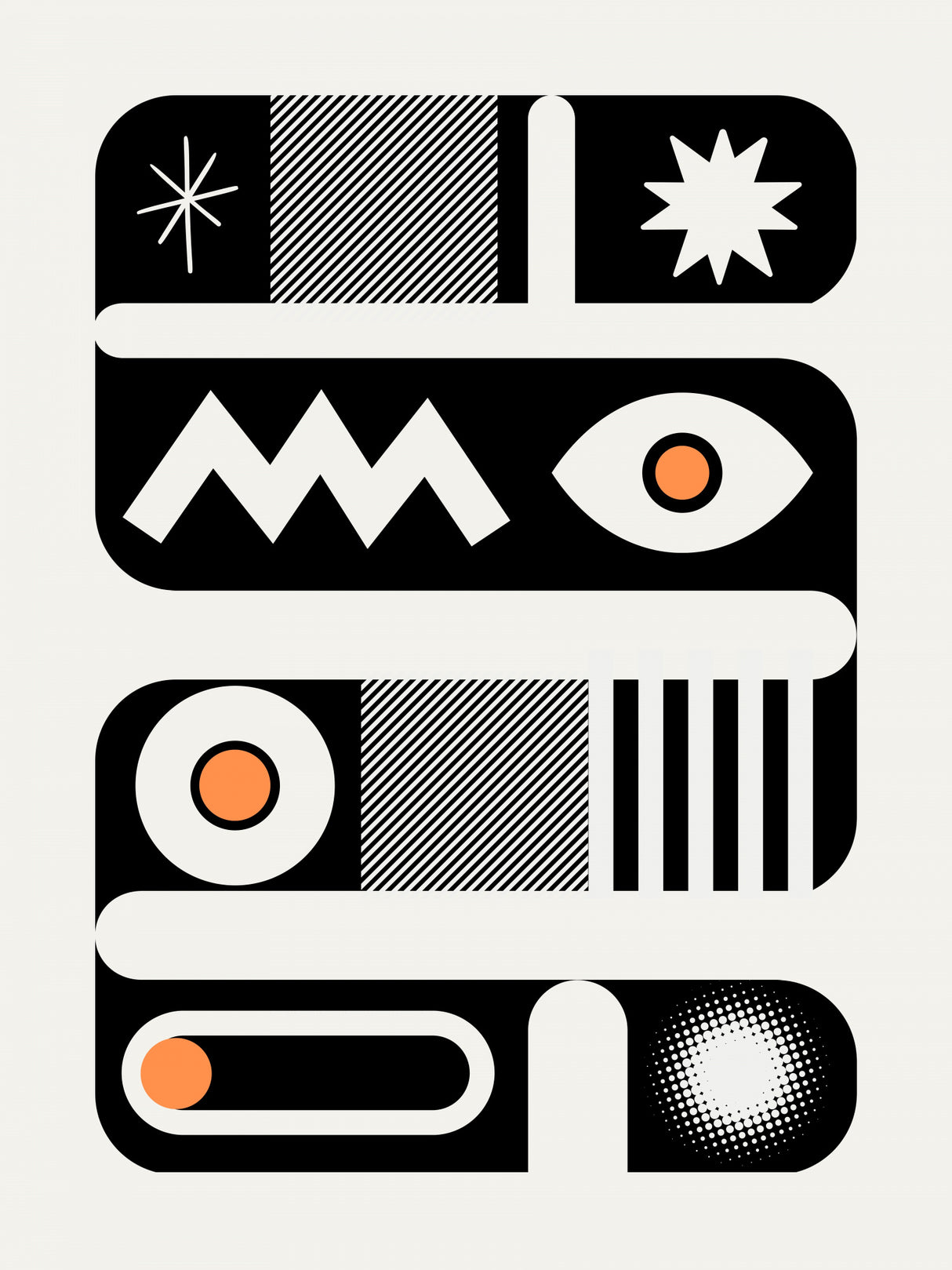 Mono Geometrical Design Poster och Canvastavla