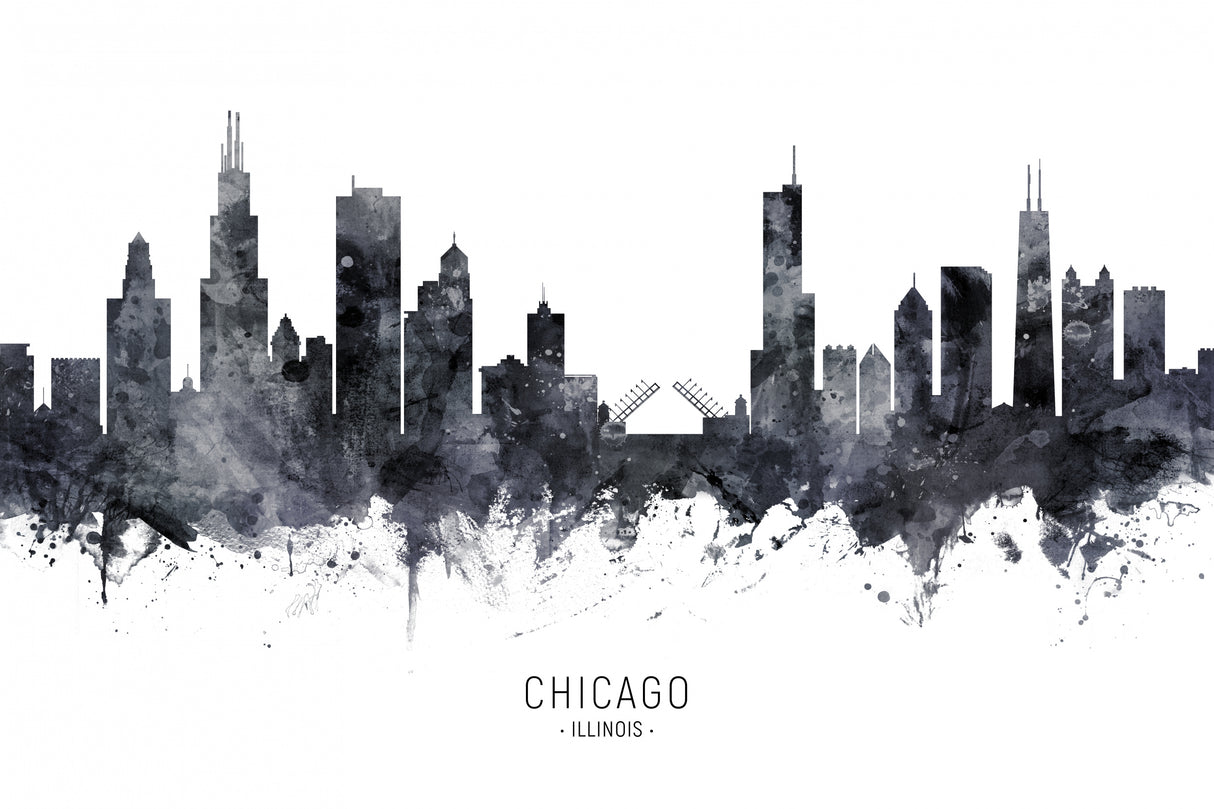 Chicago Illinois Skyline Poster och Canvastavla