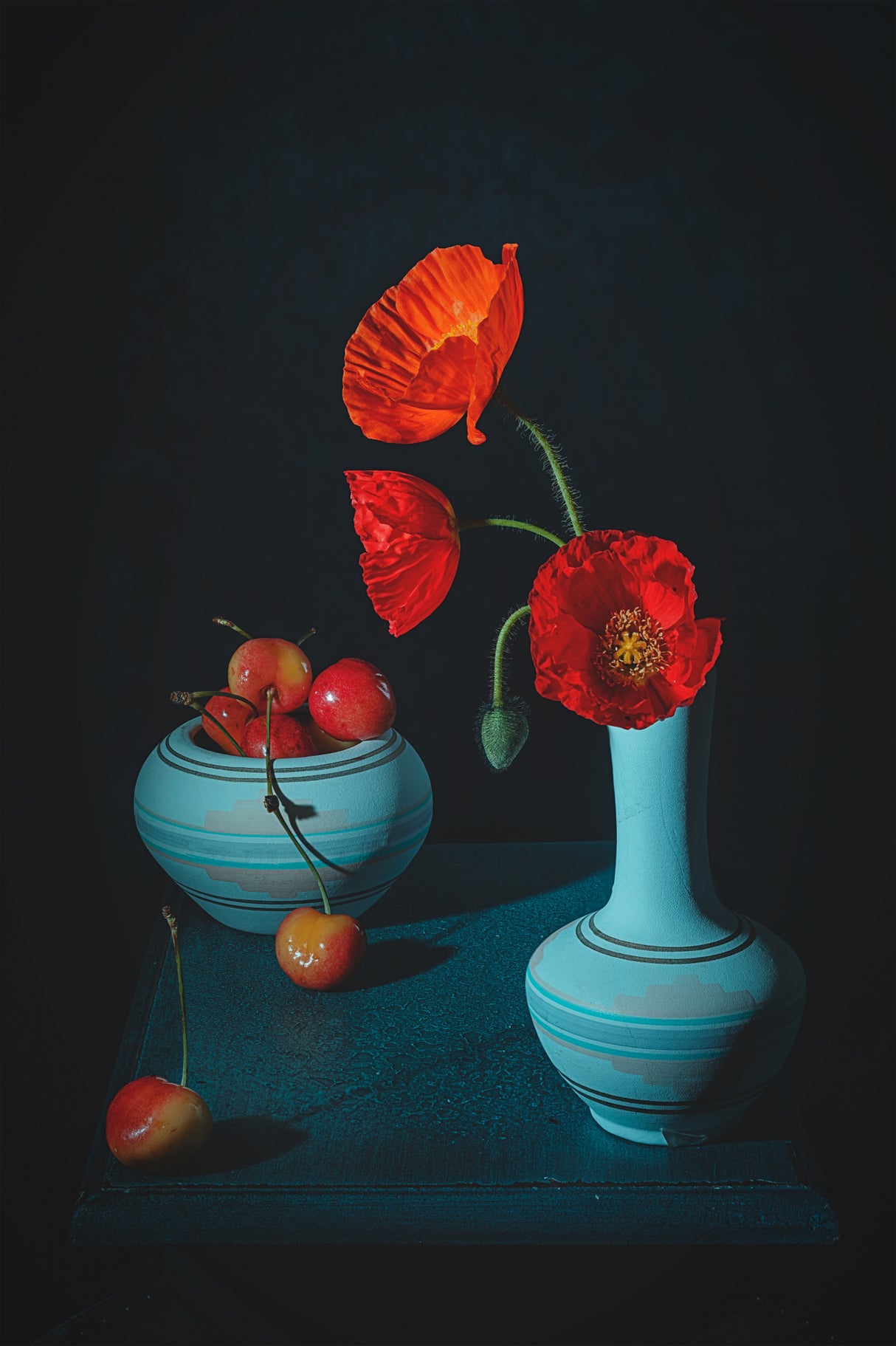 Iceland poppy & cherry Poster och Canvastavla