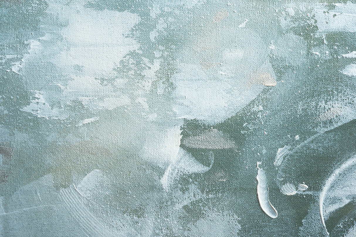 Green and White Acrylic No 3 Poster och Canvastavla