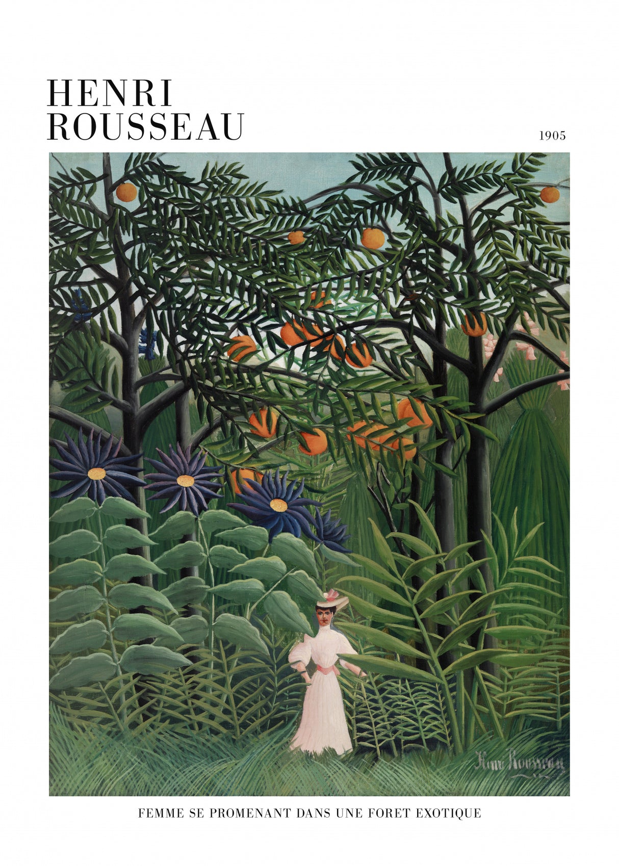 Femme Se Promenant Dans Une Foret Exotique Poster och Canvastavla