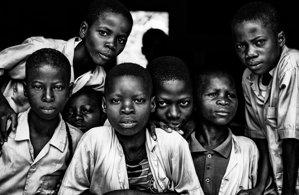 At school in Benin. Poster och Canvastavla