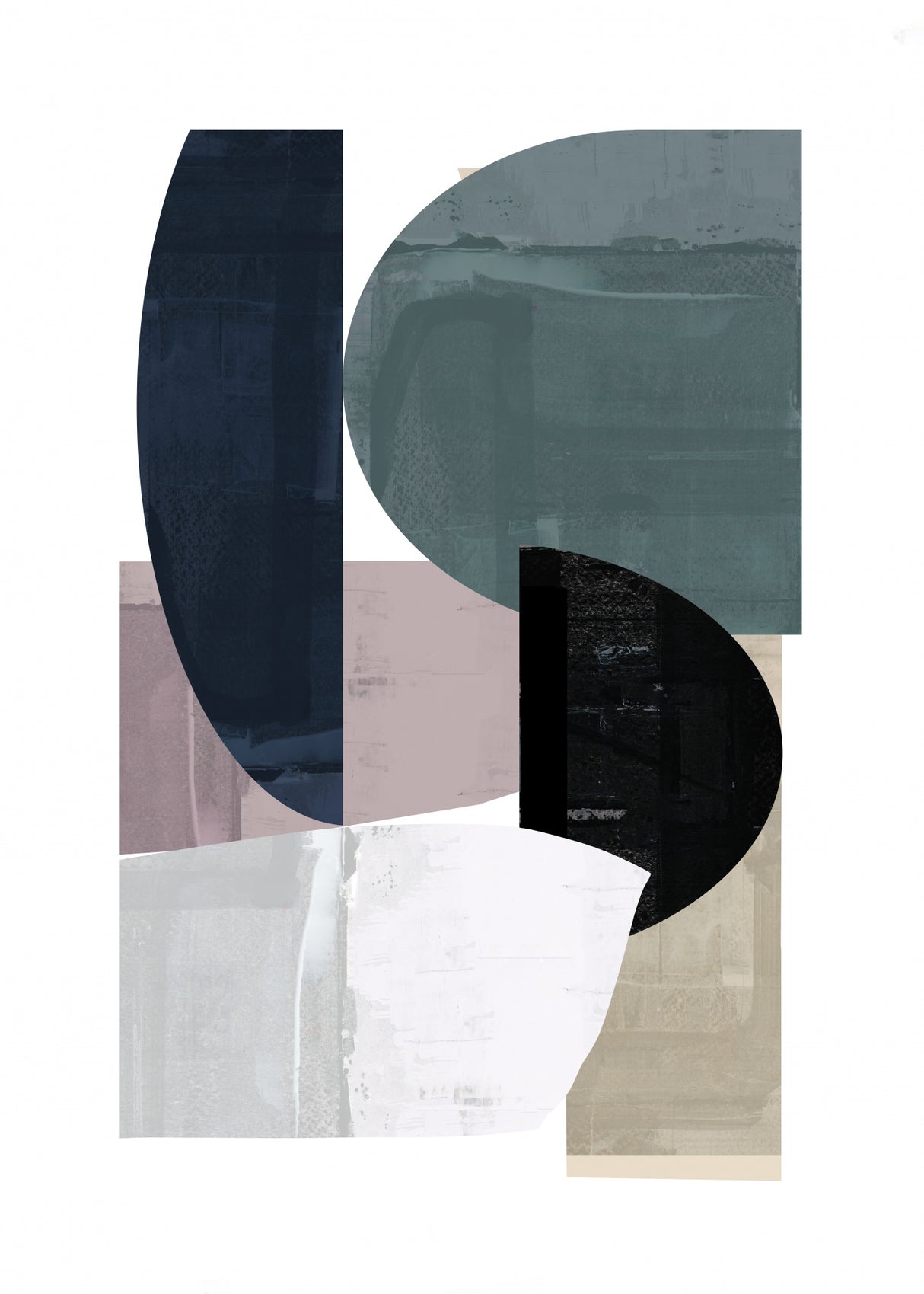 Navy Shapes No3 Poster och Canvastavla