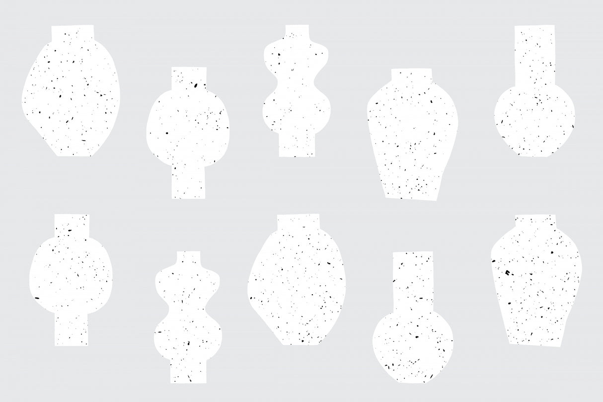 Abstract Vases White Poster och Canvastavla