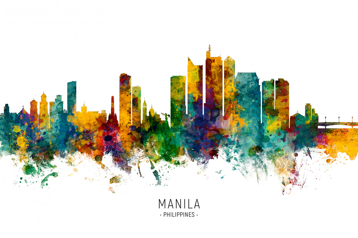 Manila Philippines Skyline Poster och Canvastavla