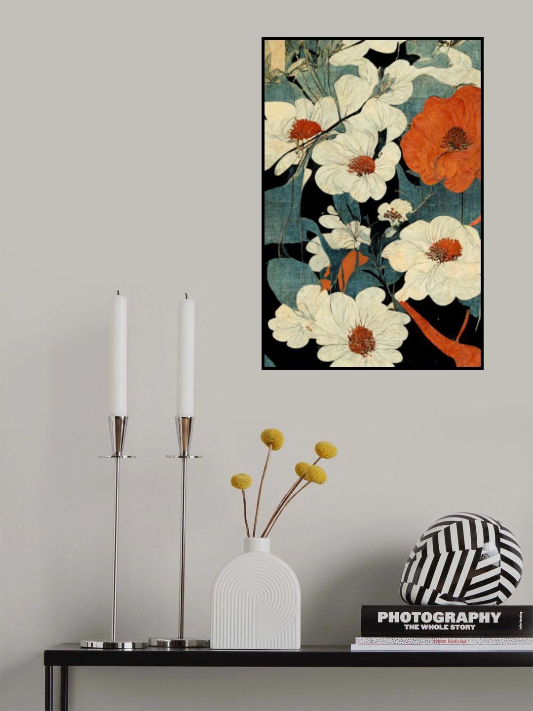 Asian Flowers Poster och Canvastavla