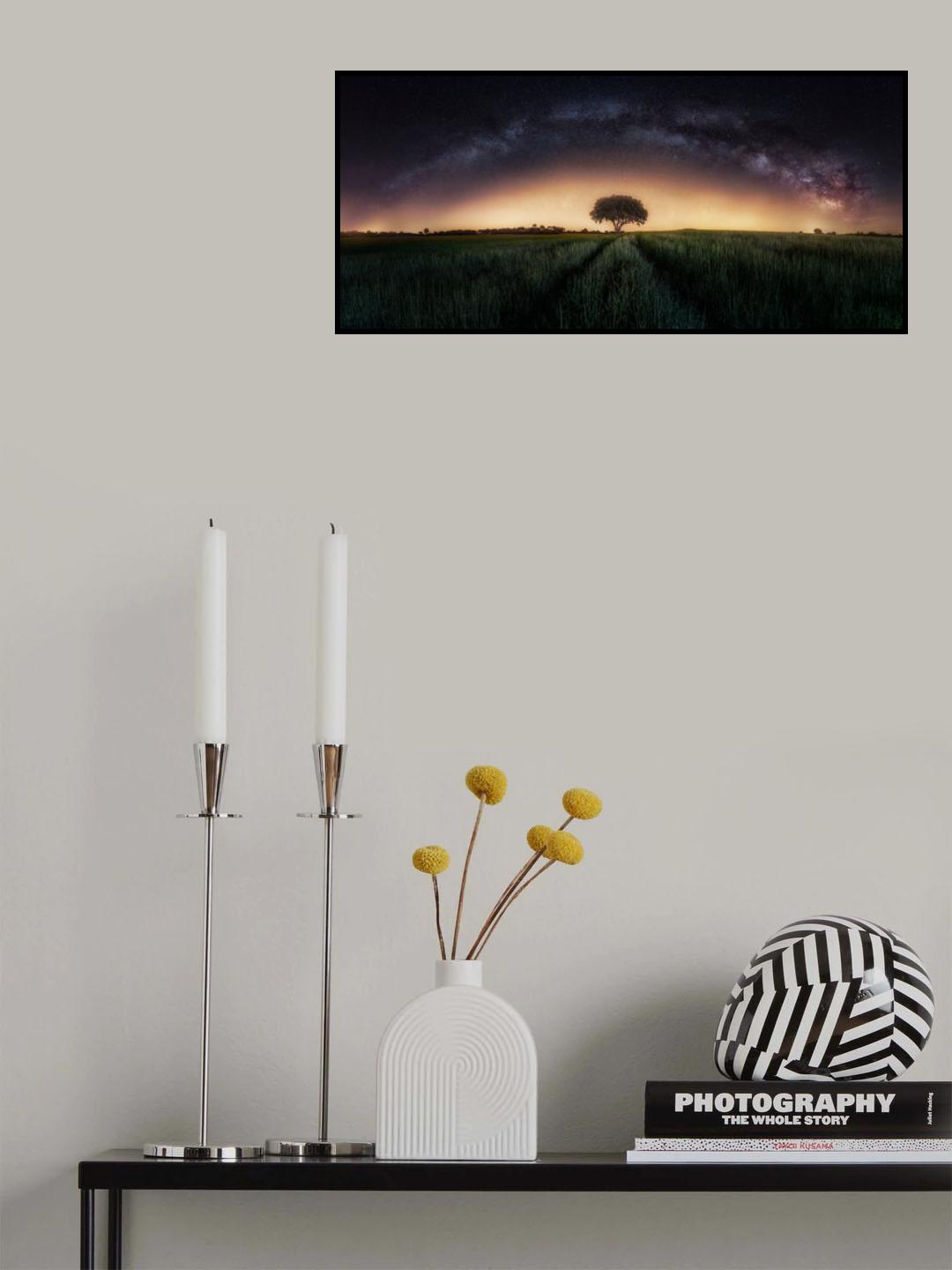 Milky way over lonely tree Poster och Canvastavla