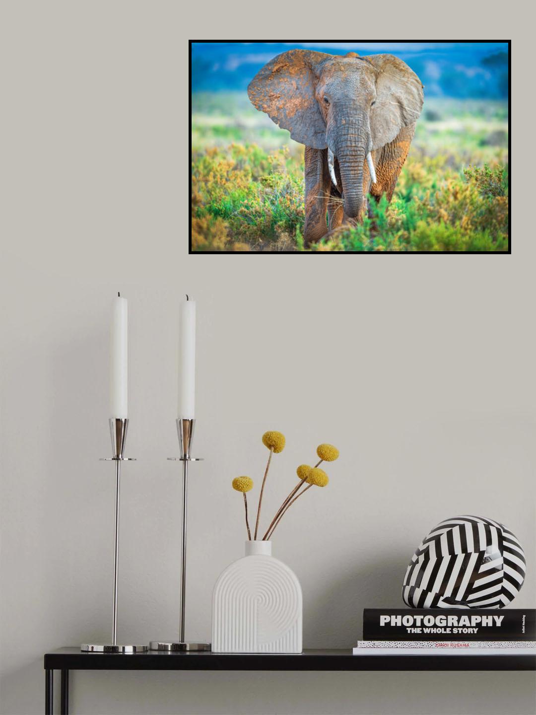 Pastel elephant Poster och Canvastavla